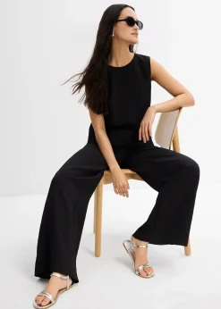 Top en viscose mélangée, effet froissé