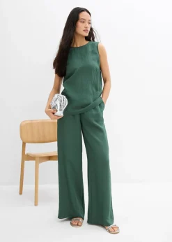 Top en viscose mélangée, effet froissé