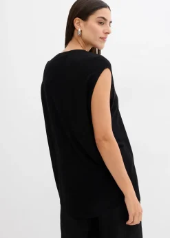 Top fluide en maille de viscose, coupe ballon