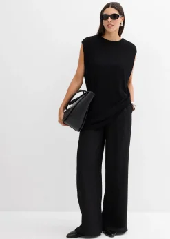 Top fluide en maille de viscose, coupe ballon