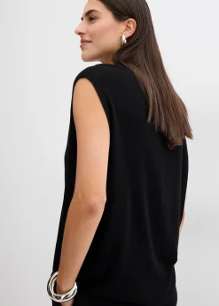 Top fluide en maille de viscose, coupe ballon