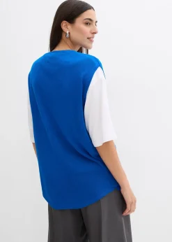 Top fluide en maille de viscose, coupe ballon