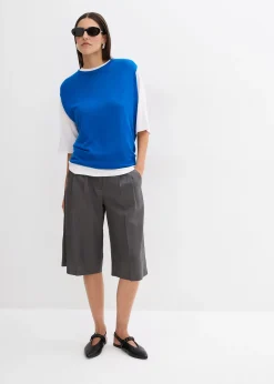 Top fluide en maille de viscose, coupe ballon