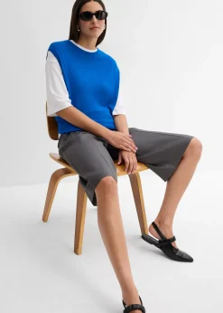 Top fluide en maille de viscose, coupe ballon