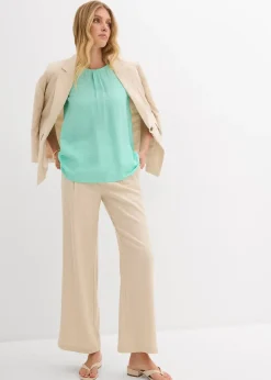 Top fluide sans manches en viscose mélangée