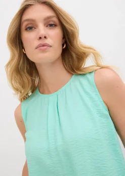 Top fluide sans manches en viscose mélangée