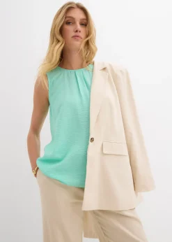 Top fluide sans manches en viscose mélangée