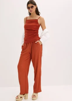 Top froncé à fines bretelles