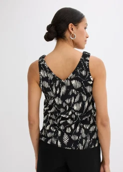 Top imprimé en jersey texturé