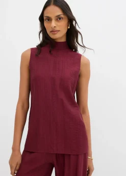 Top long et texturé en viscose mélangée