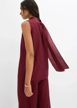 Top long et texturé en viscose mélangée