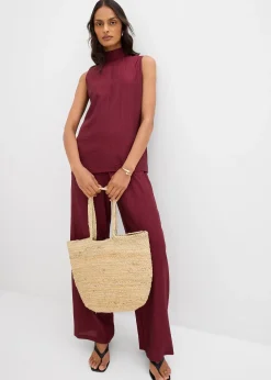 Top long et texturé en viscose mélangée