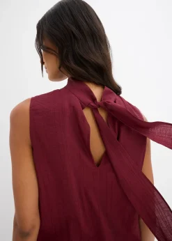 Top long et texturé en viscose mélangée