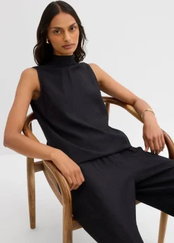 Top long et texturé en viscose mélangée