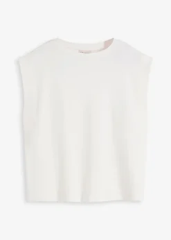 Top oversize avec mancherons en bord-côte