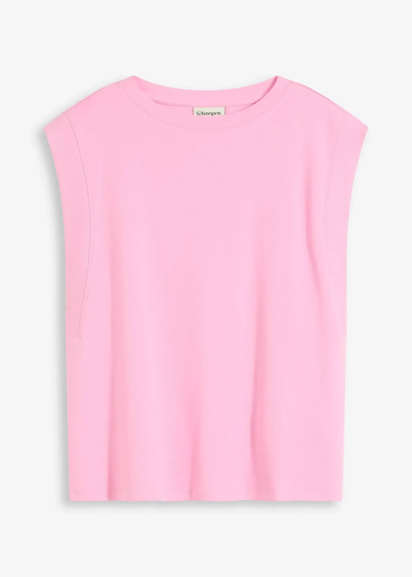 Top oversize avec mancherons en bord-côte