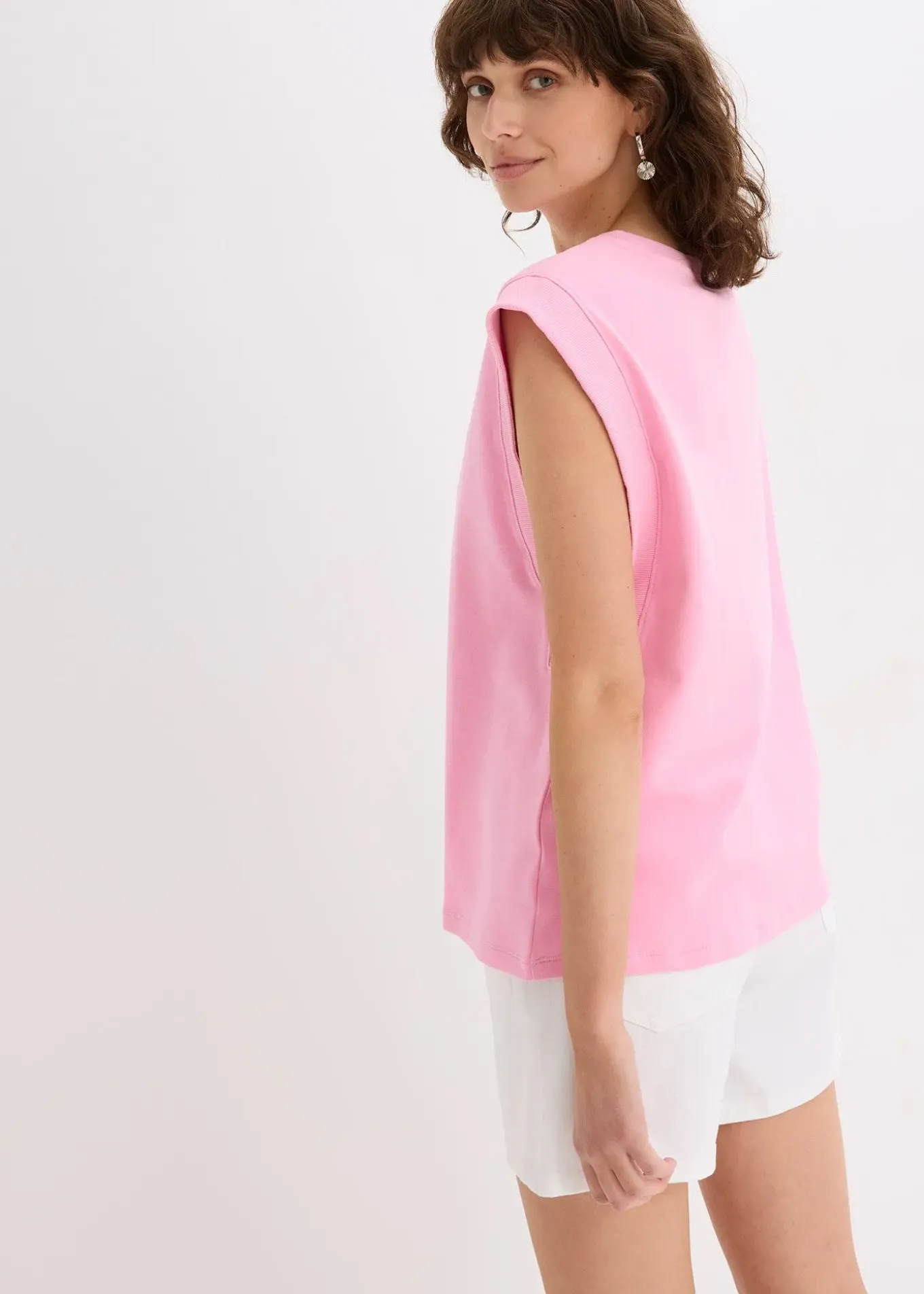 Top oversize avec mancherons en bord-côte