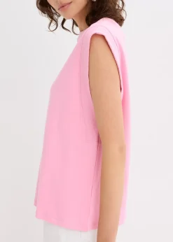 Top oversize avec mancherons en bord-côte