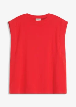 Top oversize avec mancherons en bord-côte