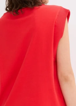 Top oversize avec mancherons en bord-côte