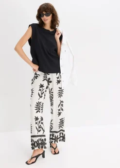 Top oversize avec mancherons en bord-côte