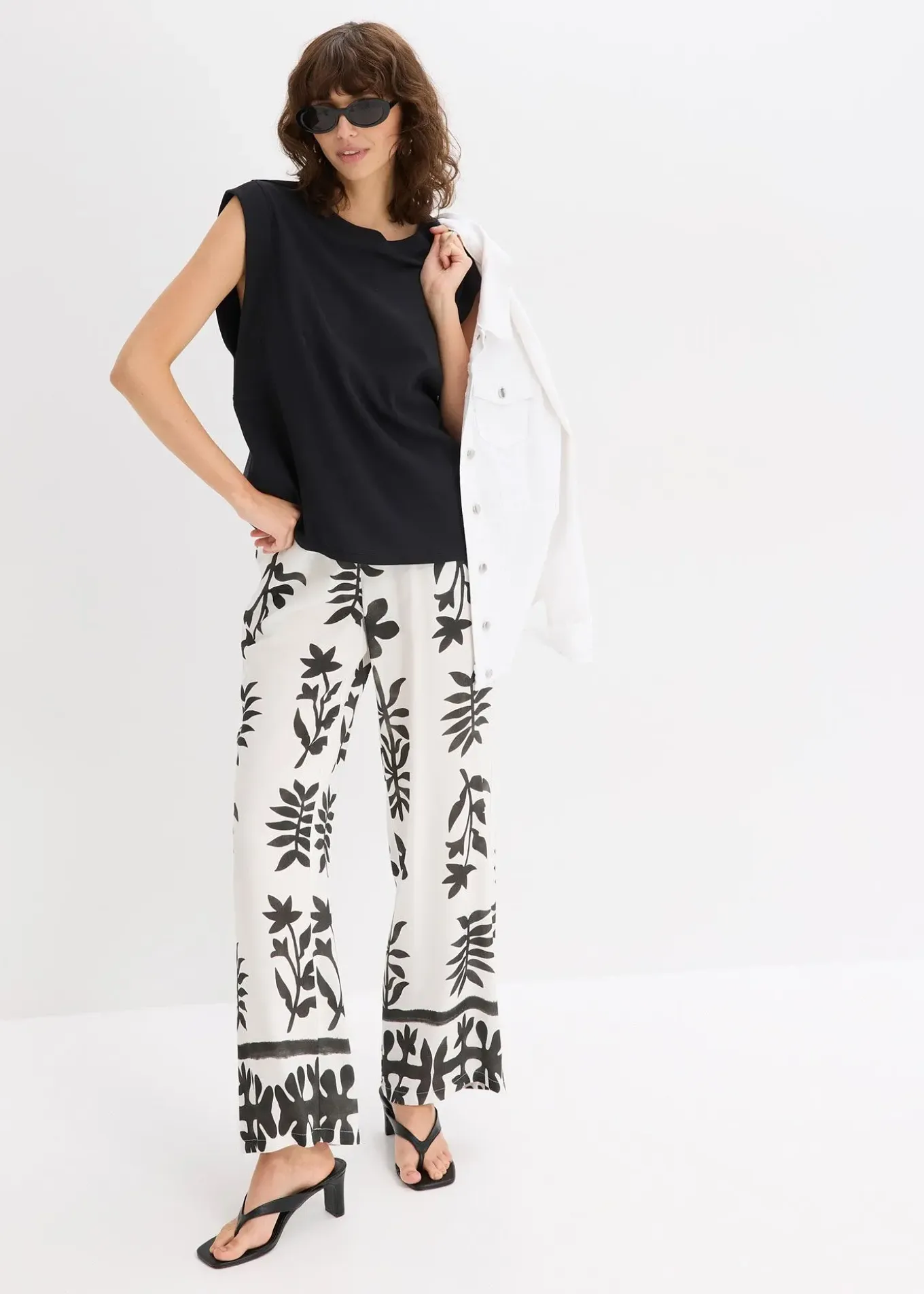 Top oversize avec mancherons en bord-côte