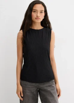 Top sans manches aspect froissé