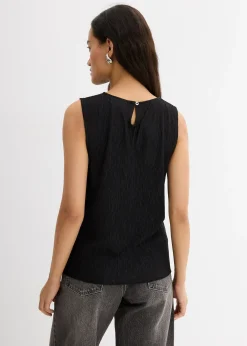 Top sans manches aspect froissé