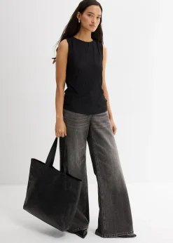 Top sans manches aspect froissé