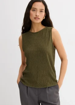 Top sans manches aspect froissé