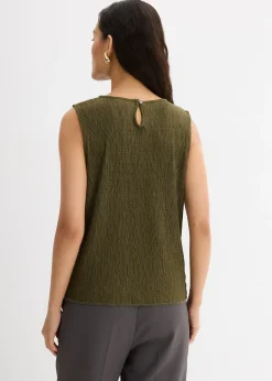 Top sans manches aspect froissé