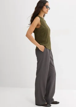 Top sans manches aspect froissé