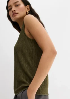 Top sans manches aspect froissé