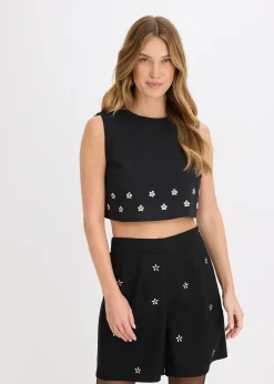 Top sans manches en coton mélangé