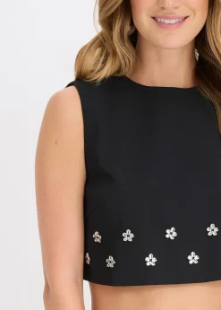 Top sans manches en coton mélangé