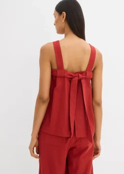 Top sans manches en viscose mélangée, à nouer dans le dos