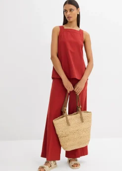 Top sans manches en viscose mélangée, à nouer dans le dos