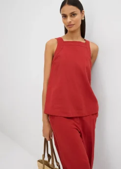 Top sans manches en viscose mélangée, à nouer dans le dos