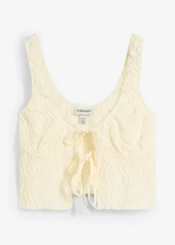 Top texturé à nouettes