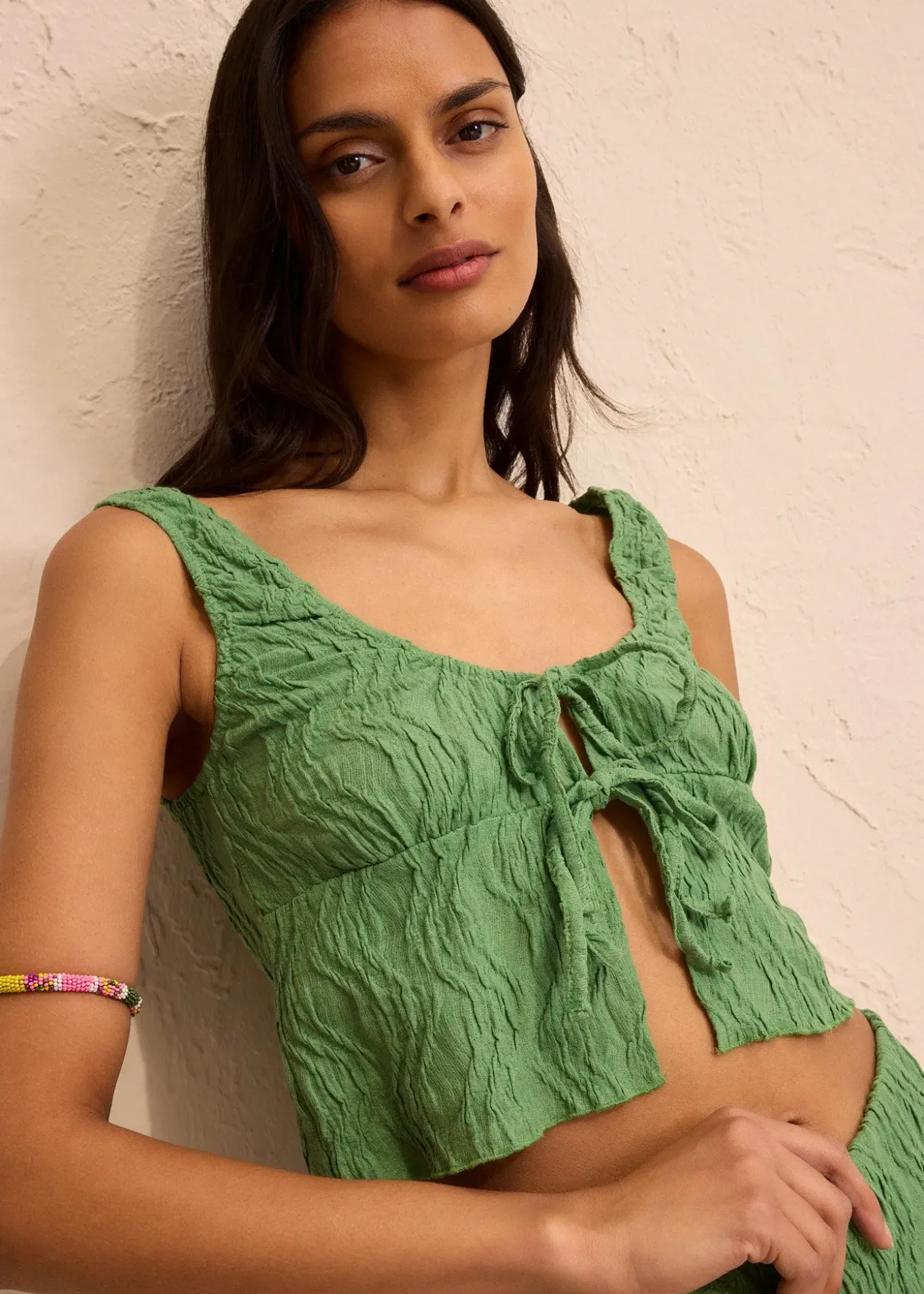 Top texturé à nouettes