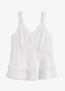 Top volanté à fines bretelles