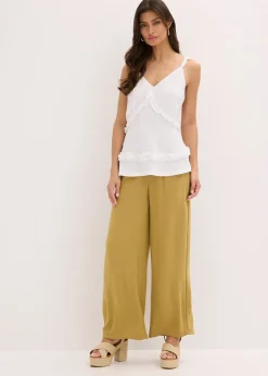 Top volanté à fines bretelles