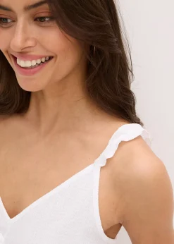 Top volanté à fines bretelles