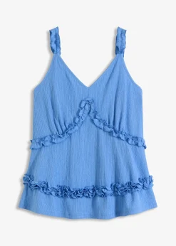 Top volanté à fines bretelles