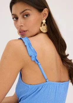 Top volanté à fines bretelles