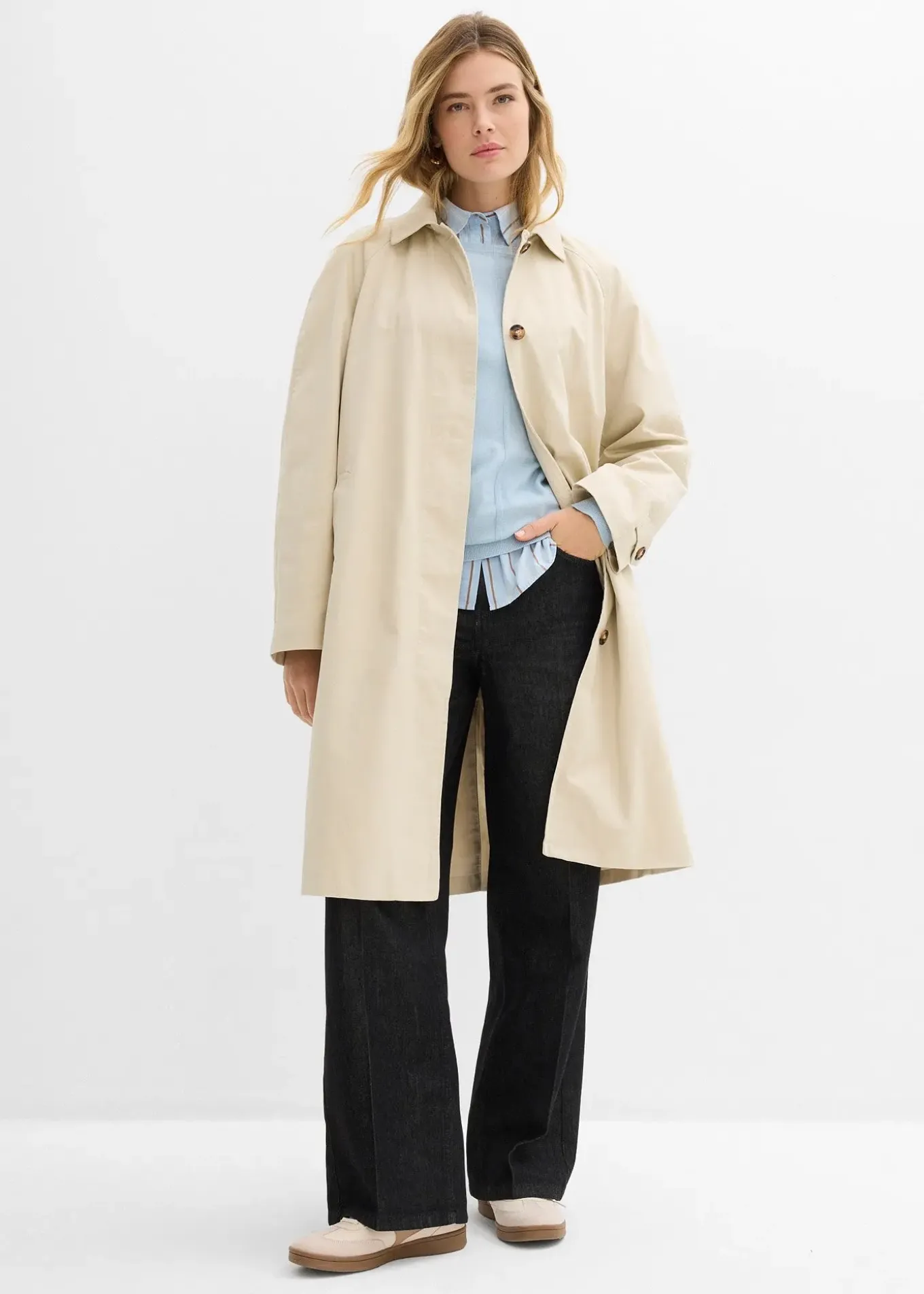 Trench à boutonnage simple