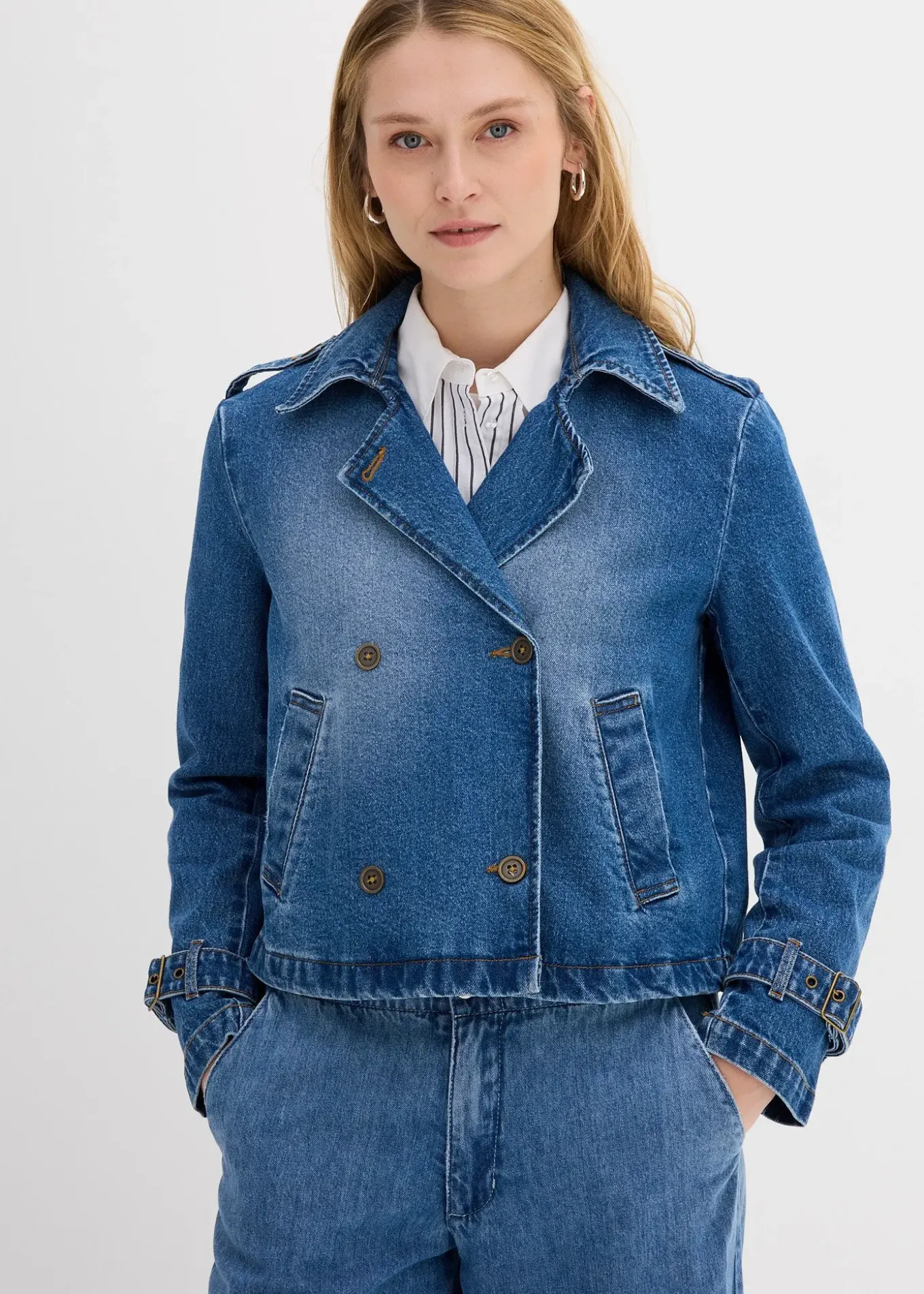 Trench court en denim