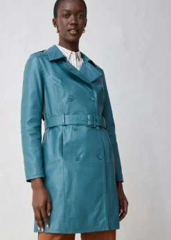 Trench en cuir d’agneau nappa