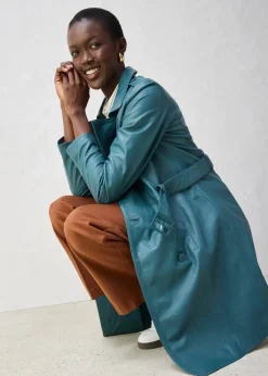 Trench en cuir d’agneau nappa