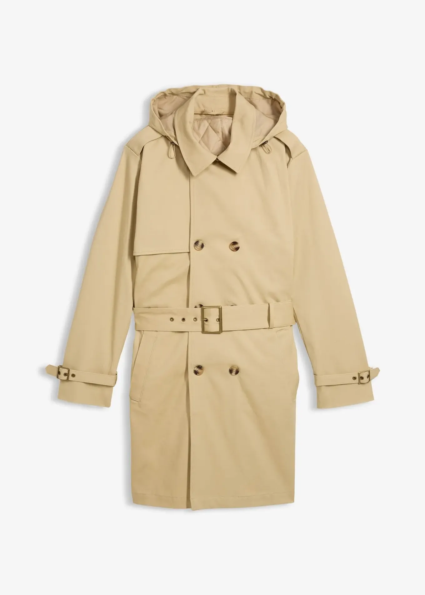 Trench-coat déperlant avec capuche amovible